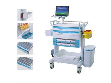 Carrello medico mobile della compressa con il carrello di plastica di anestesia dell'ospedale dei cassetti con la scatola di stoccaggio
