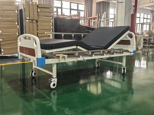 comprare Letto ospedaliero manuale a due funzioni con telaio in acciaio laminato a freddo fabbricazione online