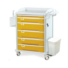 comprare Carretto medico del carrello dell'ABS mobile giallo del farmaco del condimento di ICU fabbricazione online