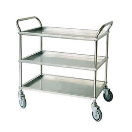 comprare Maniglia a tre livelli del metallo del carrello dello strumento chirurgico dell'acciaio inossidabile in argento fabbricazione online