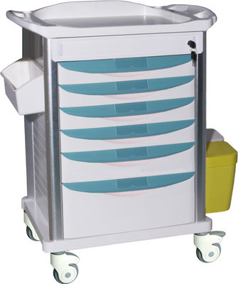 comprare Sei ABS trasversali Mesa Resuscitation Nursing Crash Cart dei freni dei cassetti fabbricazione online