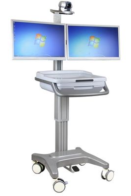 comprare Carretto muoventesi integrato medico di Worksation del computer della lega di alluminio del carrello fabbricazione online
