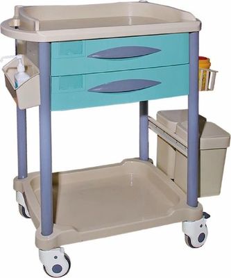 comprare Carretto d'acciaio di plastica di trattamento medico di doppio strato 930mm del piano d'appoggio dell'ABS fabbricazione online