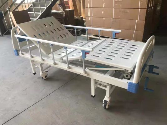 comprare L'acciaio paziente manuale del letto dell'ospedale di 2 manovelle spruzza la struttura di plastica fabbricazione online