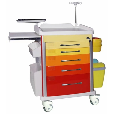 comprare Materiale d'acciaio di alluminio d'erogazione rosso dell'ABS del carretto di anestesia fabbricazione online