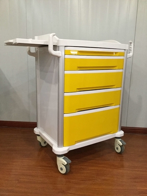 Carretto medico del carrello dell'ABS mobile giallo del farmaco del condimento di ICU