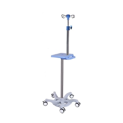 Acciaio inossidabile del supporto mobile blu di infusione con le ruote smontabili