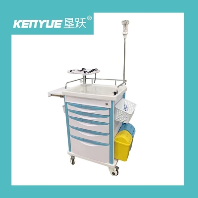 Carretto medico della struttura del cassetto di infusione di funzione dell'infermiere di emergenza di alluminio dell'ABS 960mm