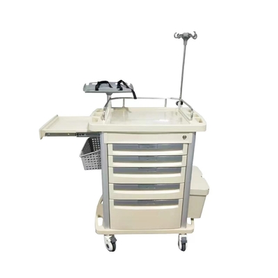 Carretto medico della struttura del cassetto di infusione di funzione dell'infermiere di emergenza di alluminio dell'ABS 960mm