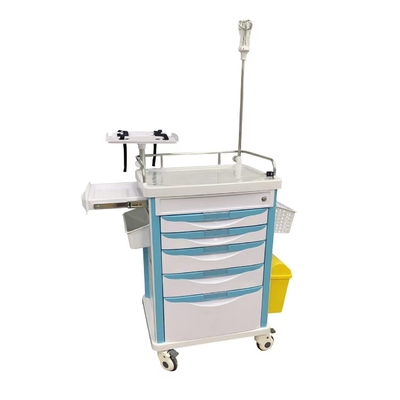 Carretto medico della struttura del cassetto di infusione di funzione dell'infermiere di emergenza di alluminio dell'ABS 960mm