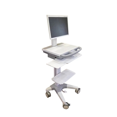 Computer medico rv della mobilia dell'ospedale con un bianco di quattro ruote