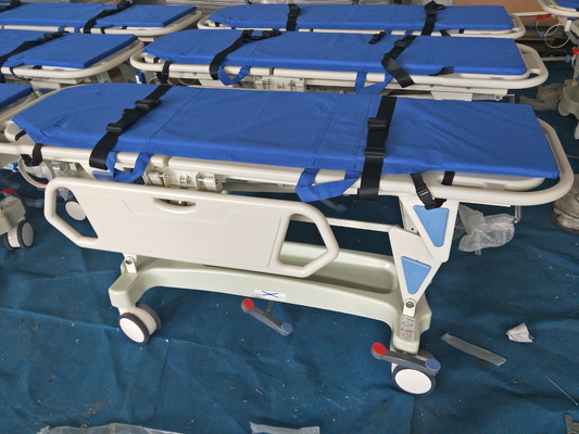 Trasporto manuale di emergenza Stretcher Trolley Ospedale Trasferimento del paziente Freno centrale