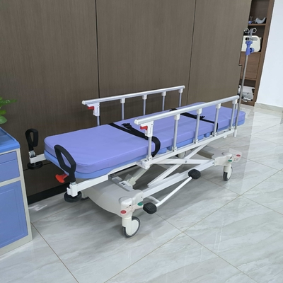 Portafogli idraulici Equipaggiamento ospedaliero Equipaggiamento medico Camionetto per pazienti Corrimano pieghevole Trasferimento di sedia a rotelle