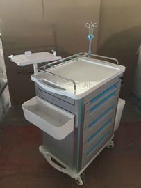 Carretto medico del carrello dell'acciaio inossidabile, consegna della droga del carrello di emergenza di Icu dell'ospedale