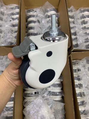 Ruota di plastica muta del letto delle macchine per colata continua mediche dell'ospedale con la copertura esterna dell'ABS del freno