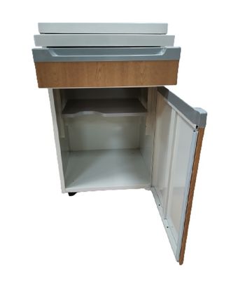 Colore di legno del piatto della struttura dell'ospedale del lato del letto della Tabella di alluminio del Governo con le macchine per colata continua