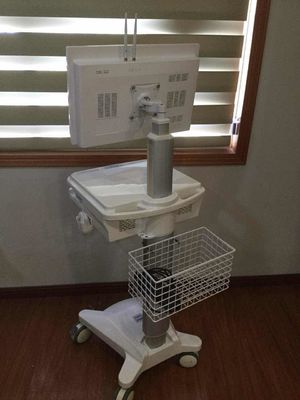 Carrello della stazione di lavoro del computer portatile dell'ospedale con altezza elettricamente regolabile