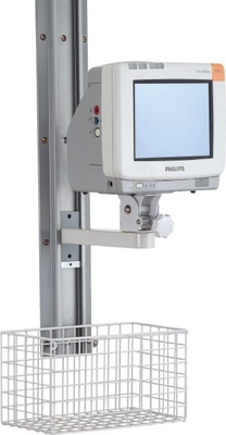 Braccio medico bianco del carrello del monitor con le macchine per colata continua universali a 4 pollici