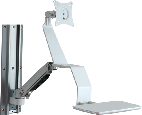 Braccio medico bianco del carrello del monitor con le macchine per colata continua universali a 4 pollici