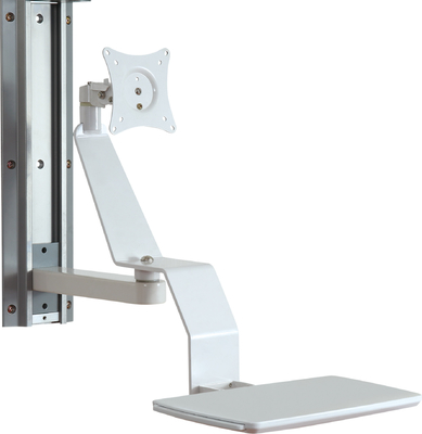 Braccio medico bianco del carrello del monitor con le macchine per colata continua universali a 4 pollici
