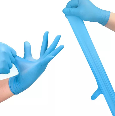 I guanti eliminabili dell'esame dell'ospedale colorano i guanti blu del nitrile tre dimensioni