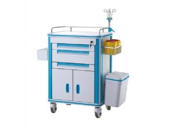 Attrezzatura medica del carrello del carrello di emergenza medica dell'ABS dell'ospedale con I.V Palo