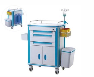 Carretto medico del carrello di consegna della droga con il bordo di CPR, carrello dell'ospedale di anestesia con IV Palo