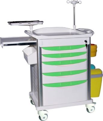 Lega di alluminio 70mm carretto medico del carrello di 4 poste con i cassetti